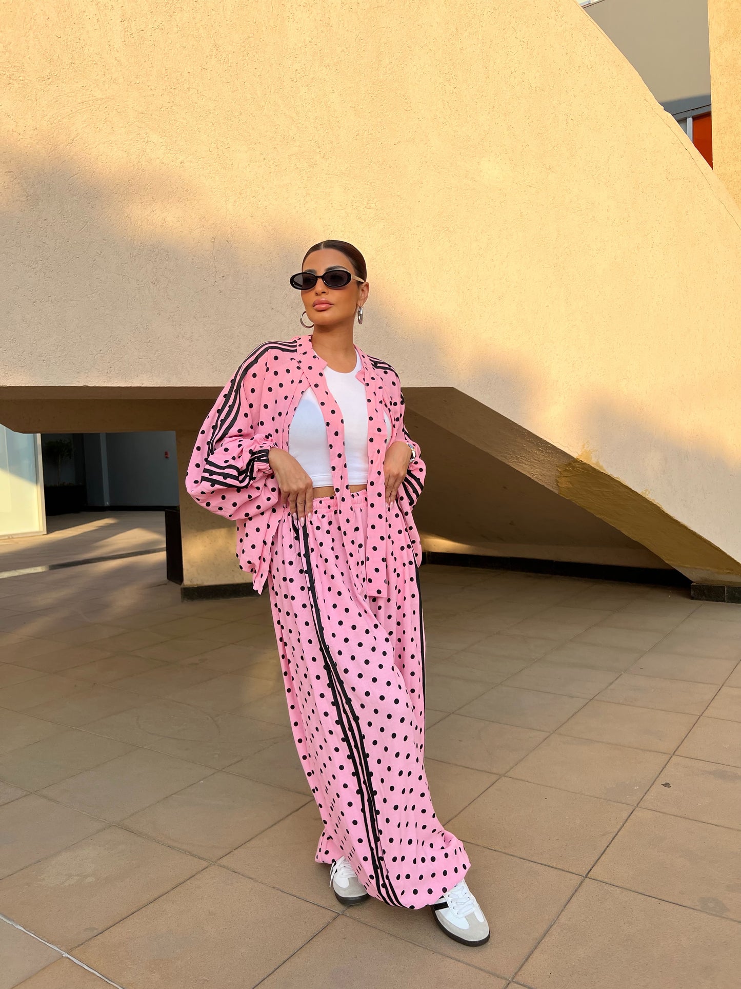 Sporty Chic Polka Dot Set pink