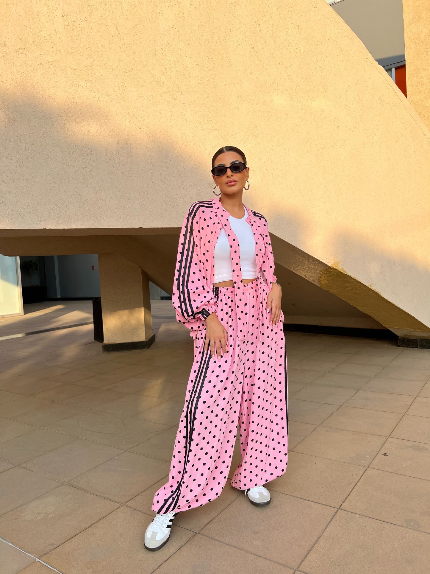 Sporty Chic Polka Dot Set pink