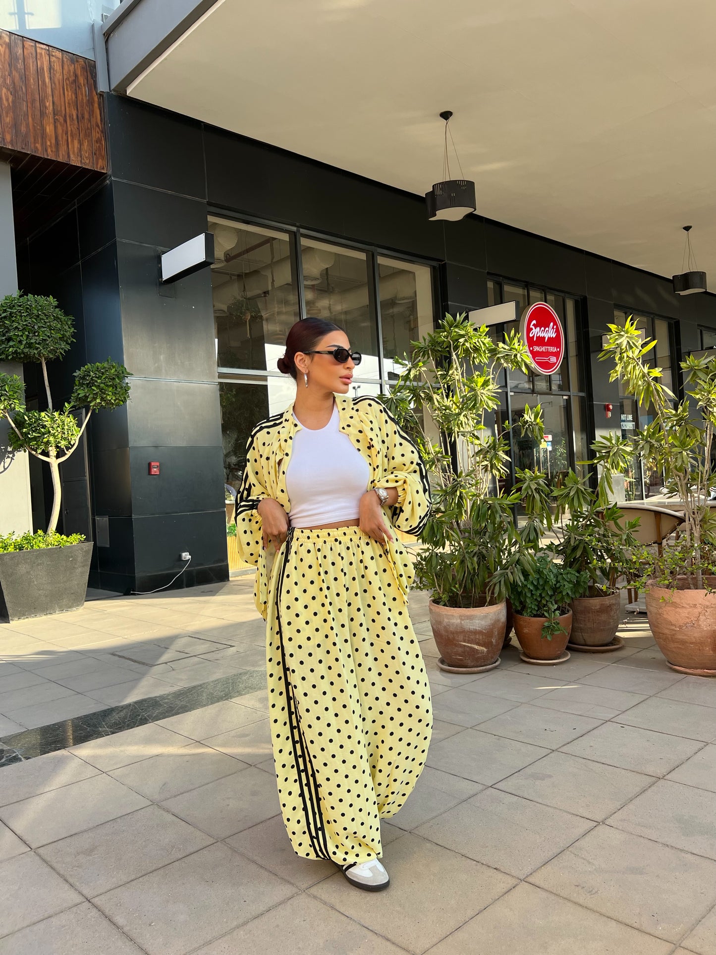 Sporty Chic Polka Dot Set yellow