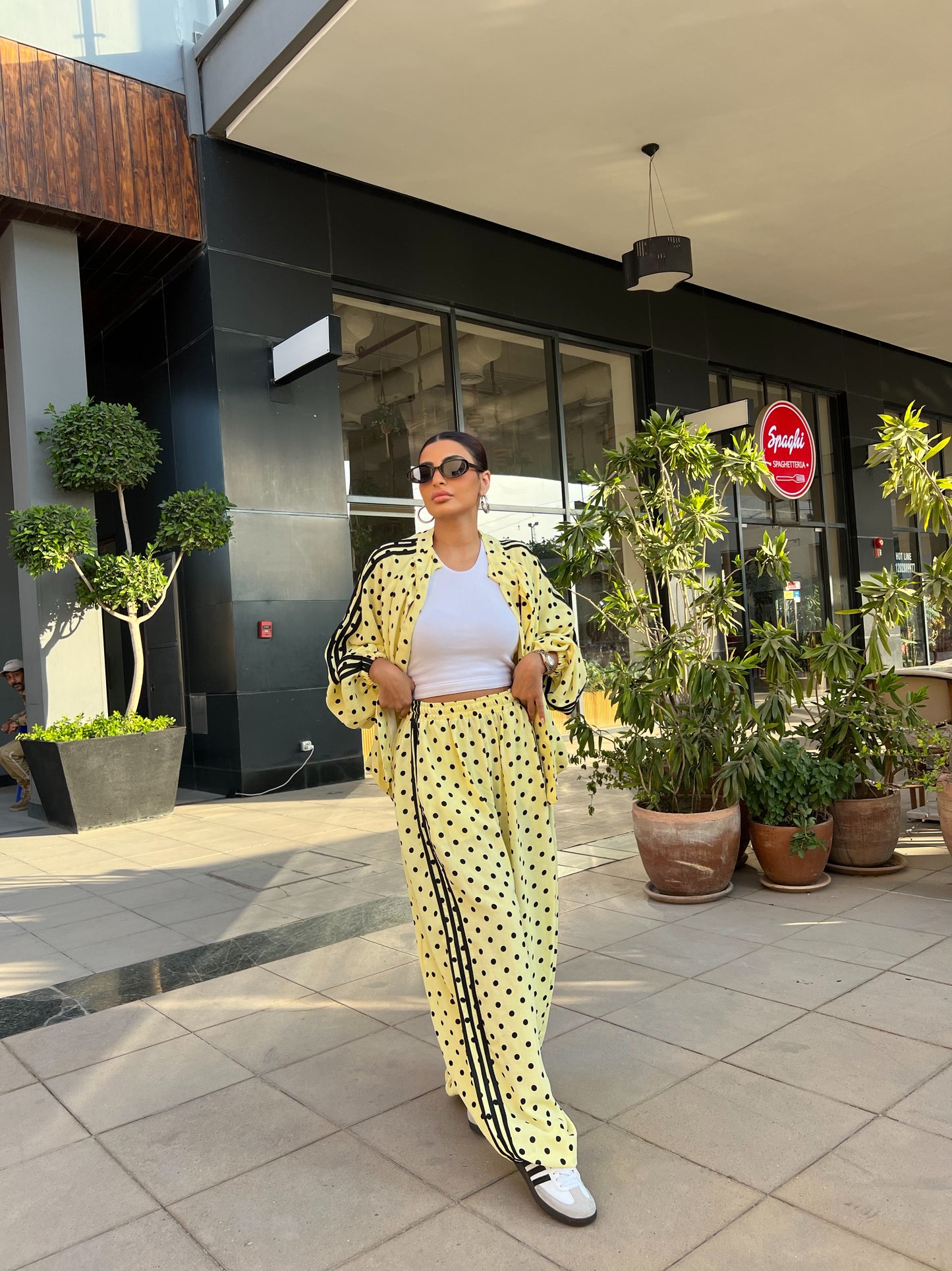 Sporty Chic Polka Dot Set yellow