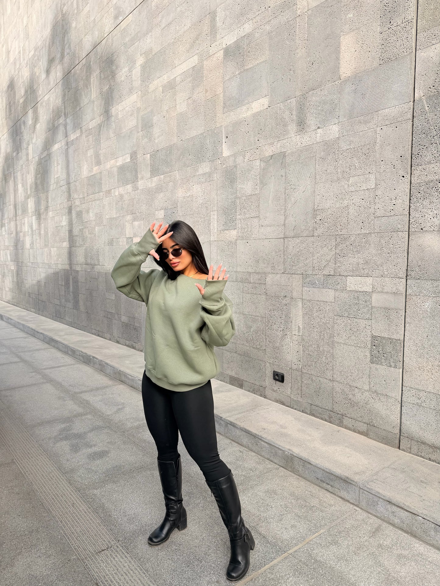 Oversized Hoodie olive