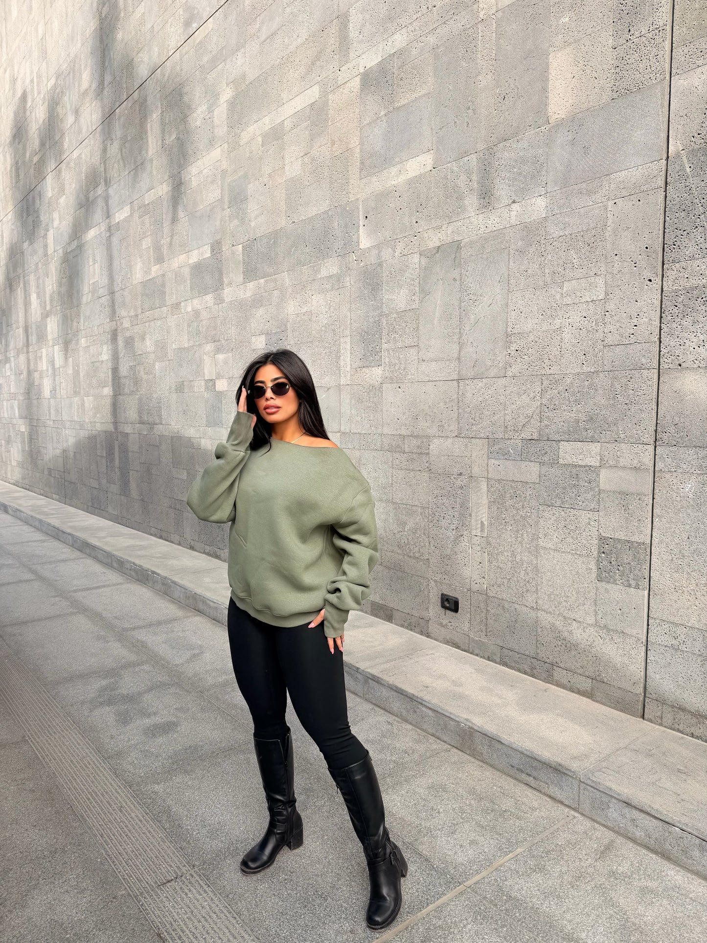 Oversized Hoodie olive