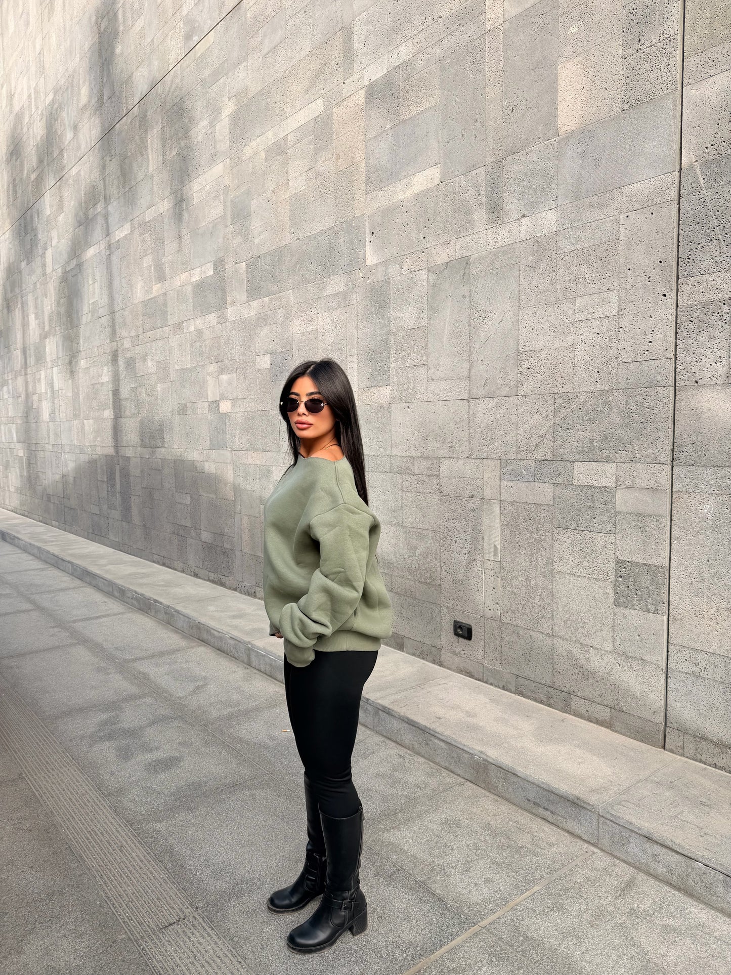 Oversized Hoodie olive