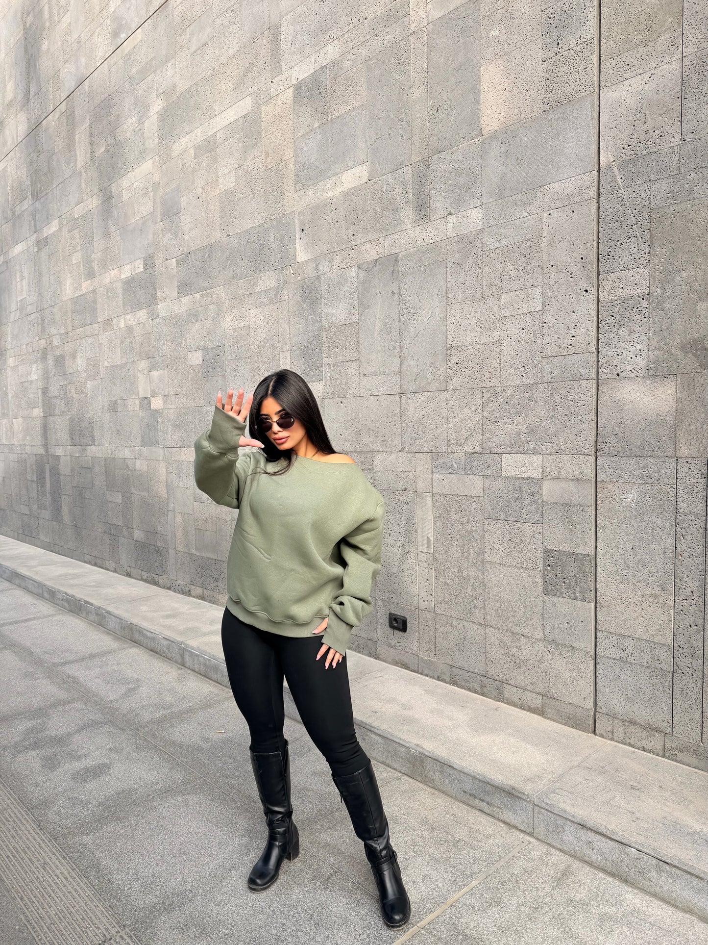 Oversized Hoodie olive