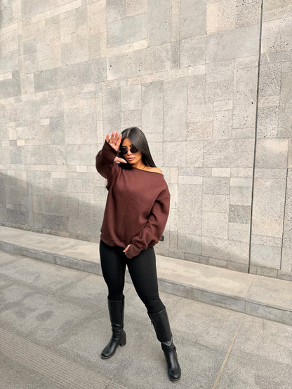 Oversized Hoodie Brown
