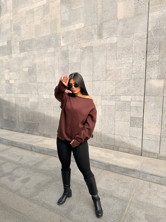 Oversized Hoodie Brown