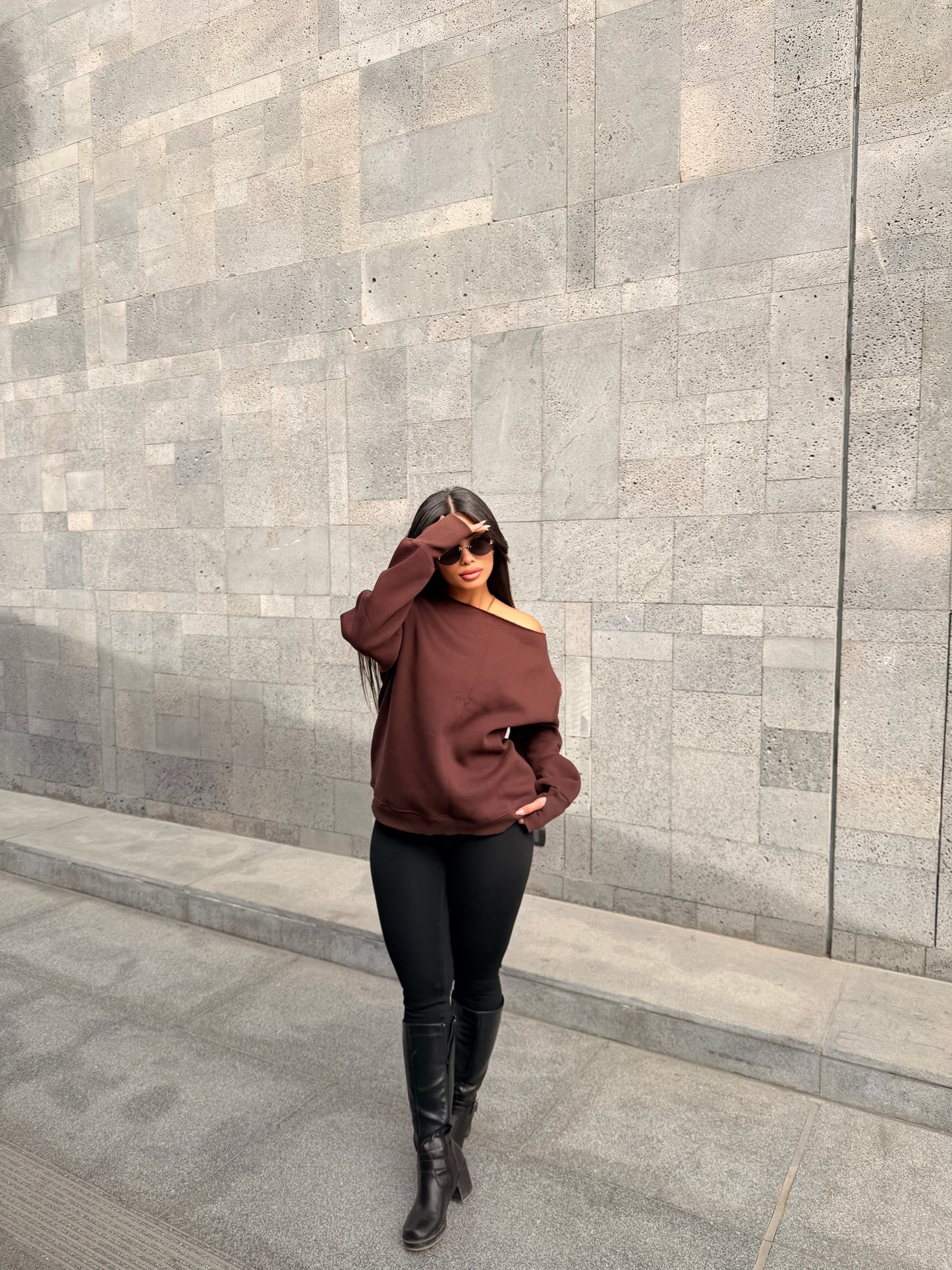 Oversized Hoodie Brown