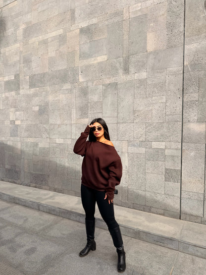 Oversized Hoodie Brown