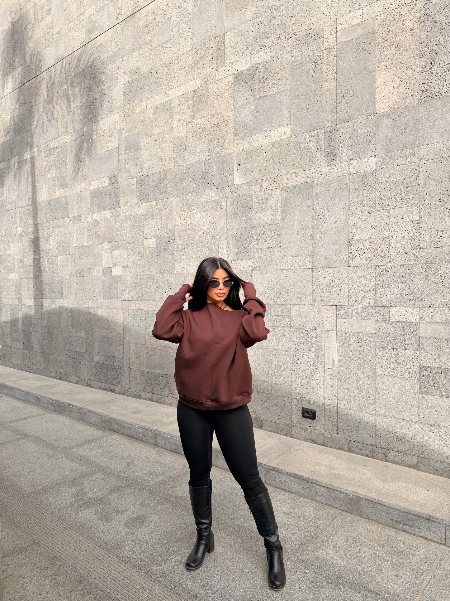 Oversized Hoodie Brown