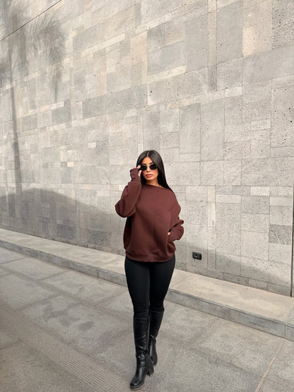 Oversized Hoodie Brown