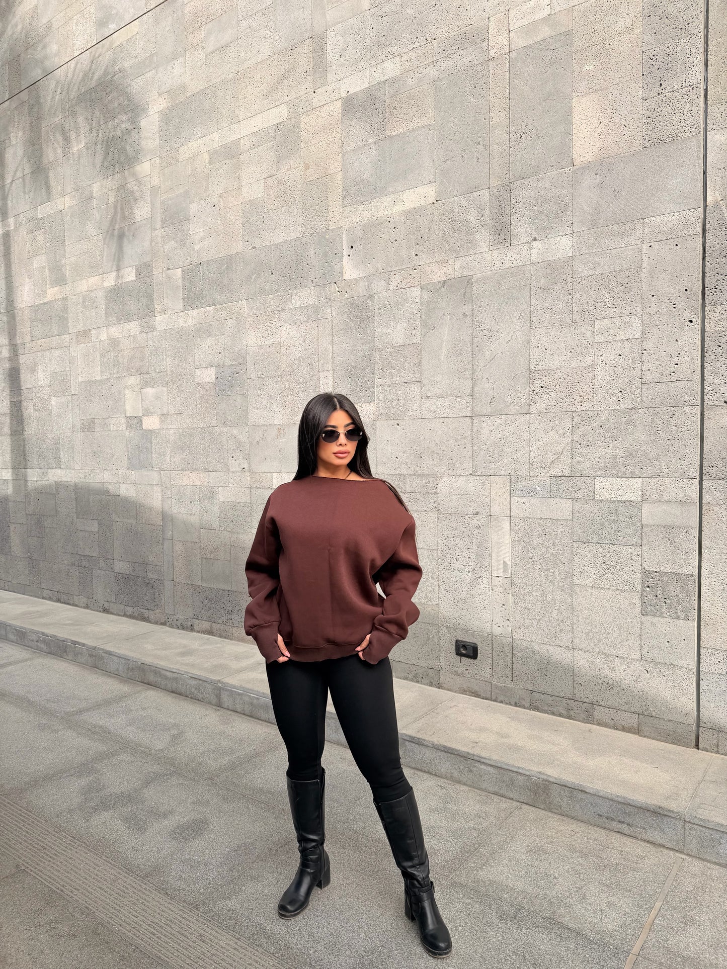 Oversized Hoodie Brown