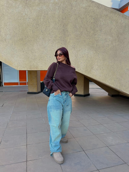 Baggy Tie-waist pants light dirty