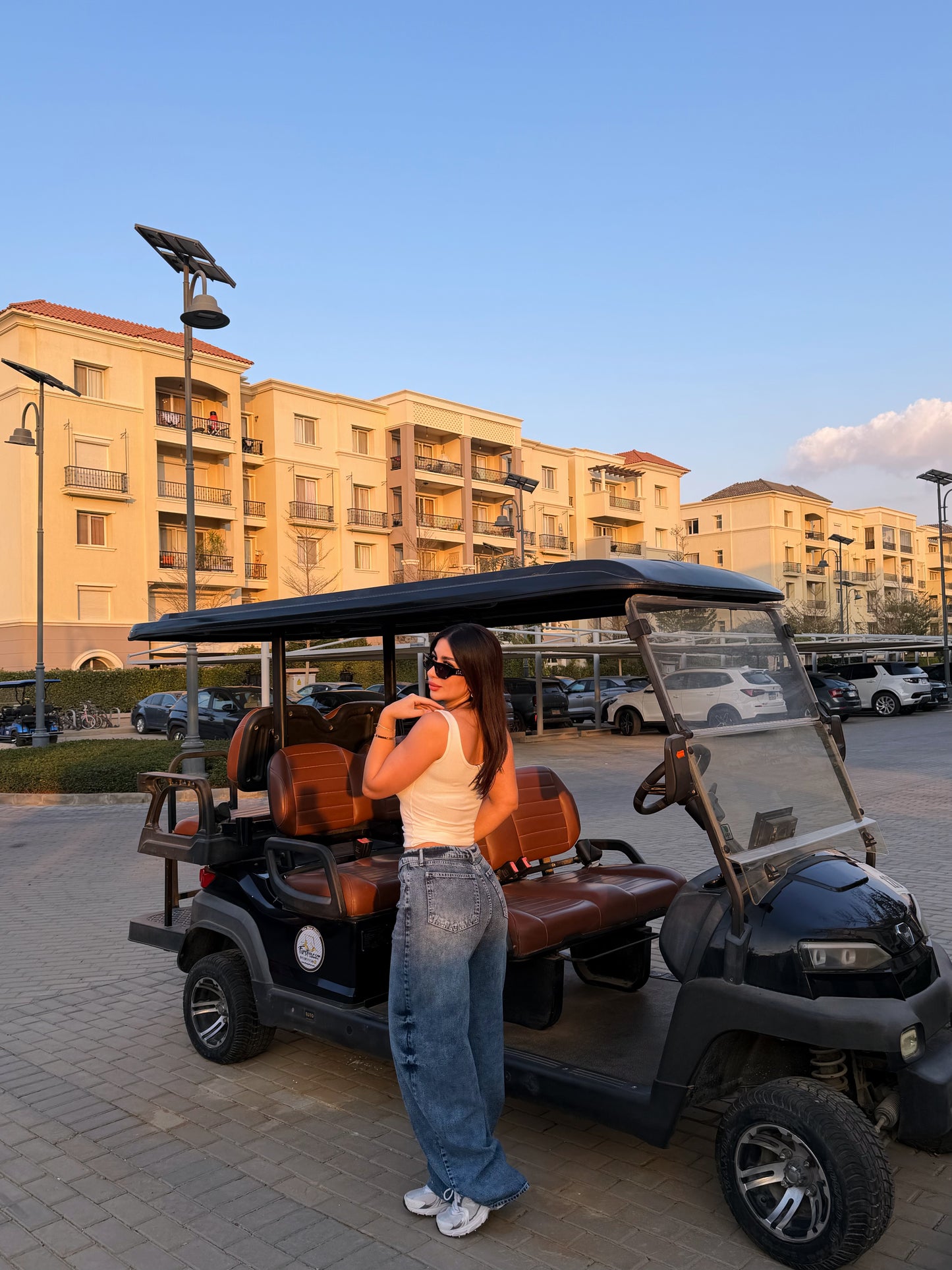 Twist Waist Wide Jeans Blue