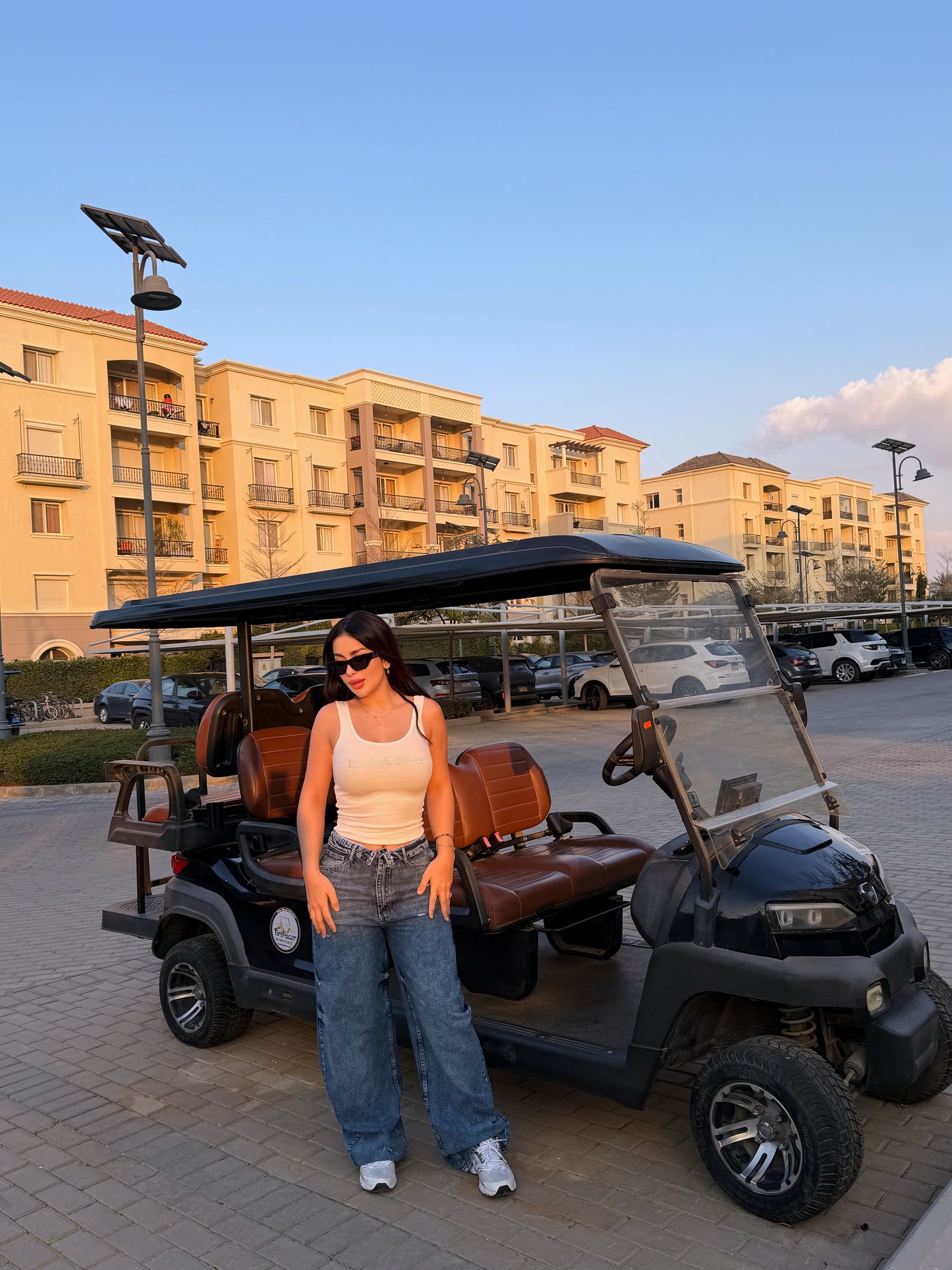 Twist Waist Wide Jeans Blue