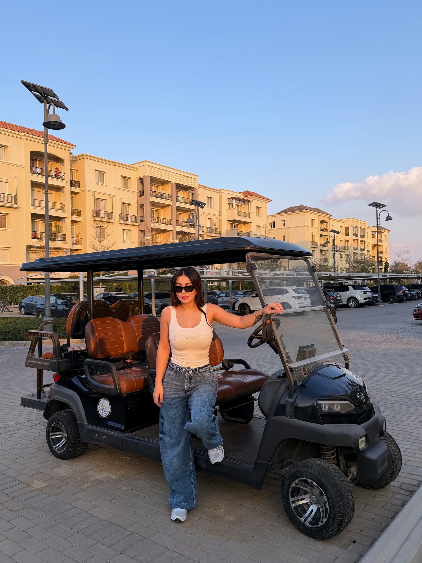 Twist Waist Wide Jeans Blue