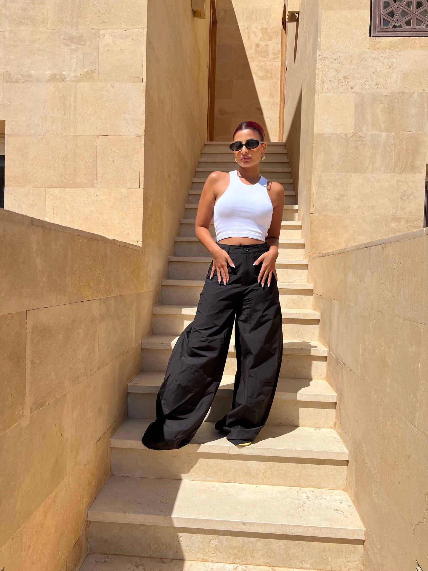 Black Wide Leg Cargo Pants