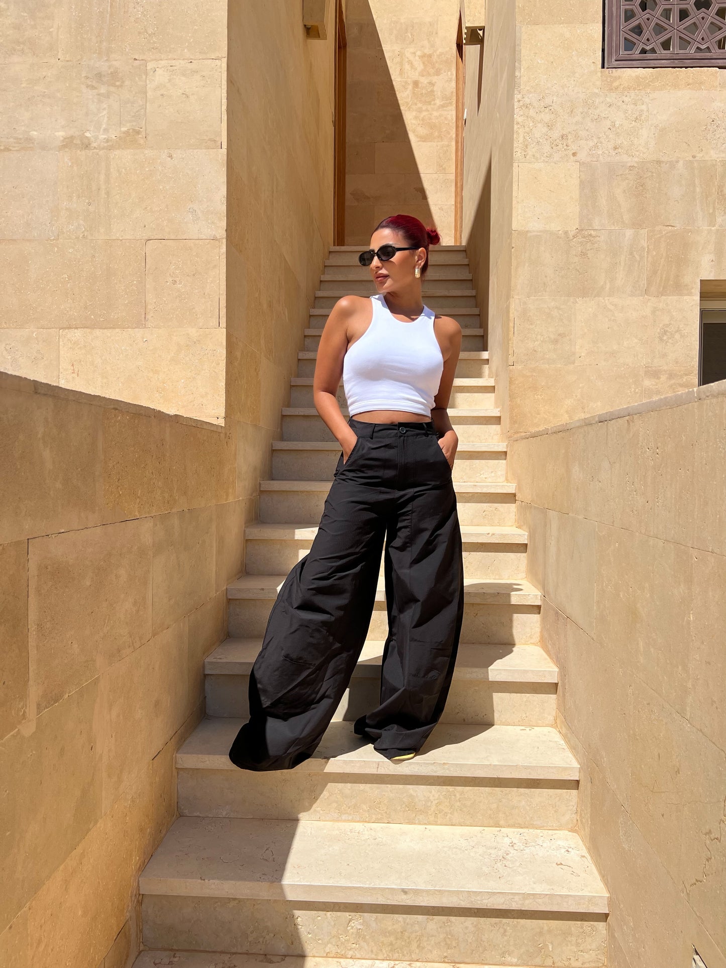 Black Wide Leg Cargo Pants