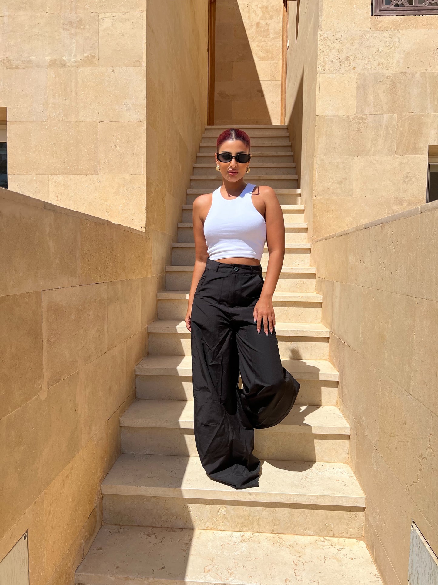 Black Wide Leg Cargo Pants