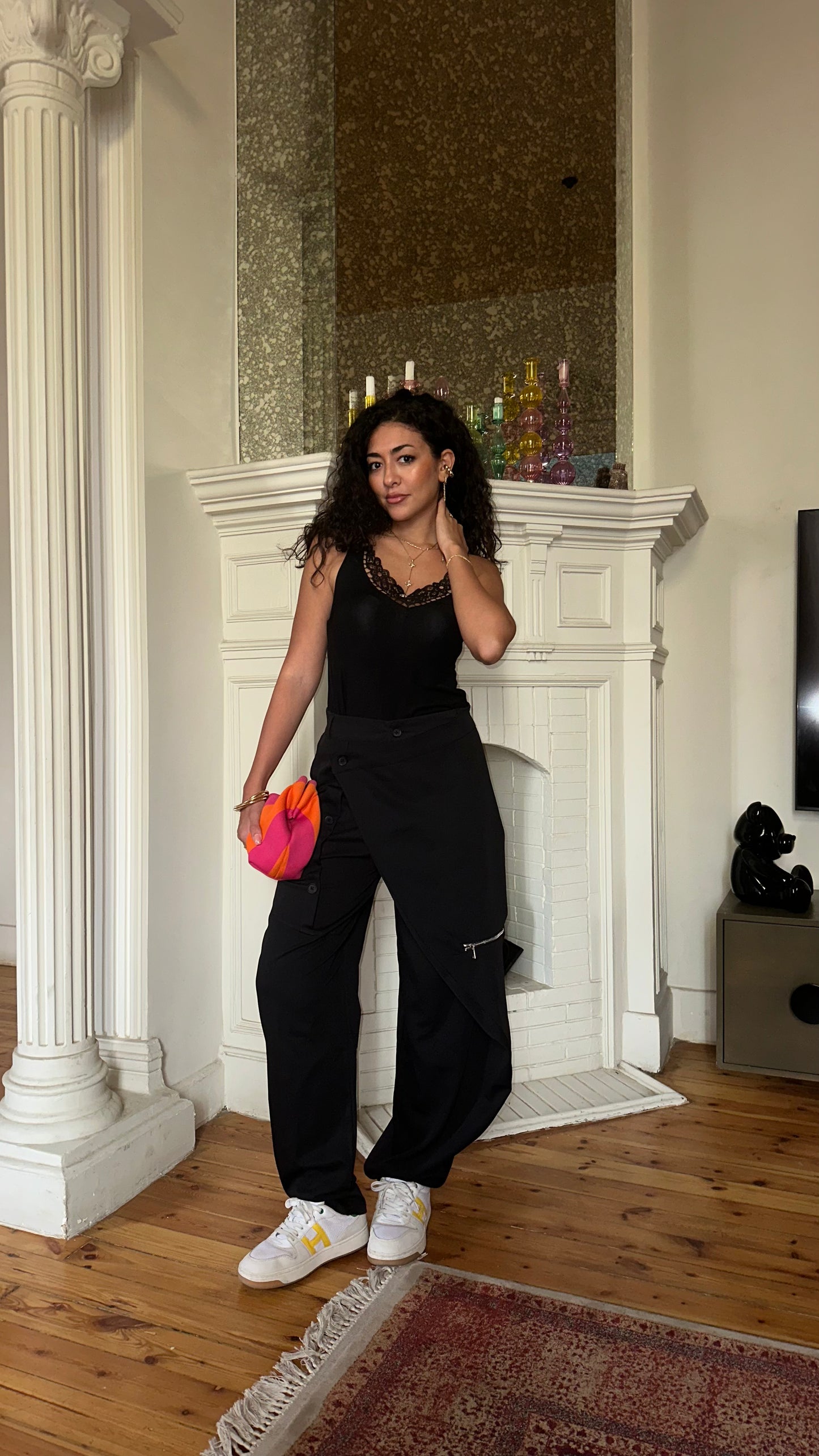 Parachute cargo pants with zipper