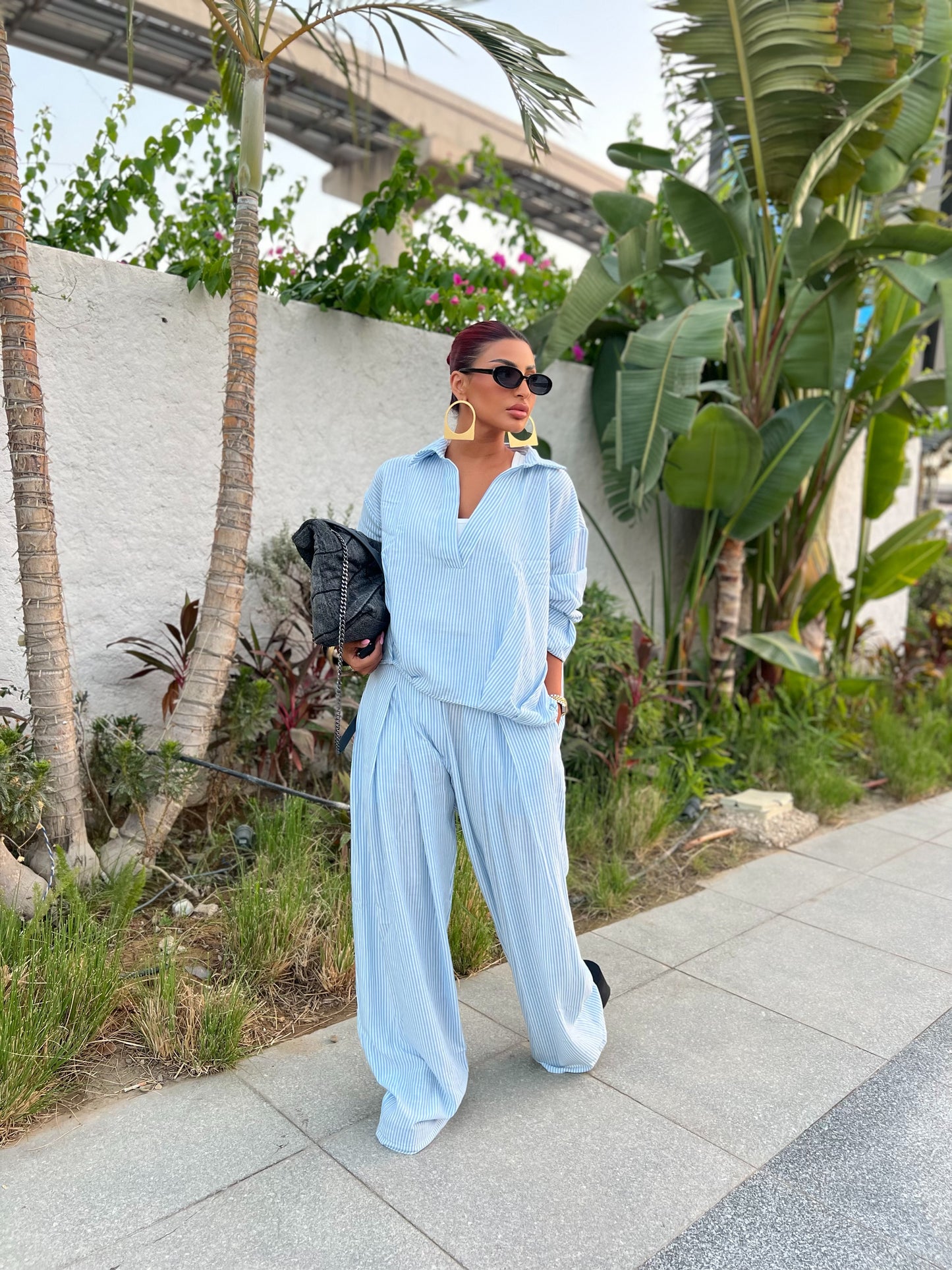 Baby Blue pinstripe set