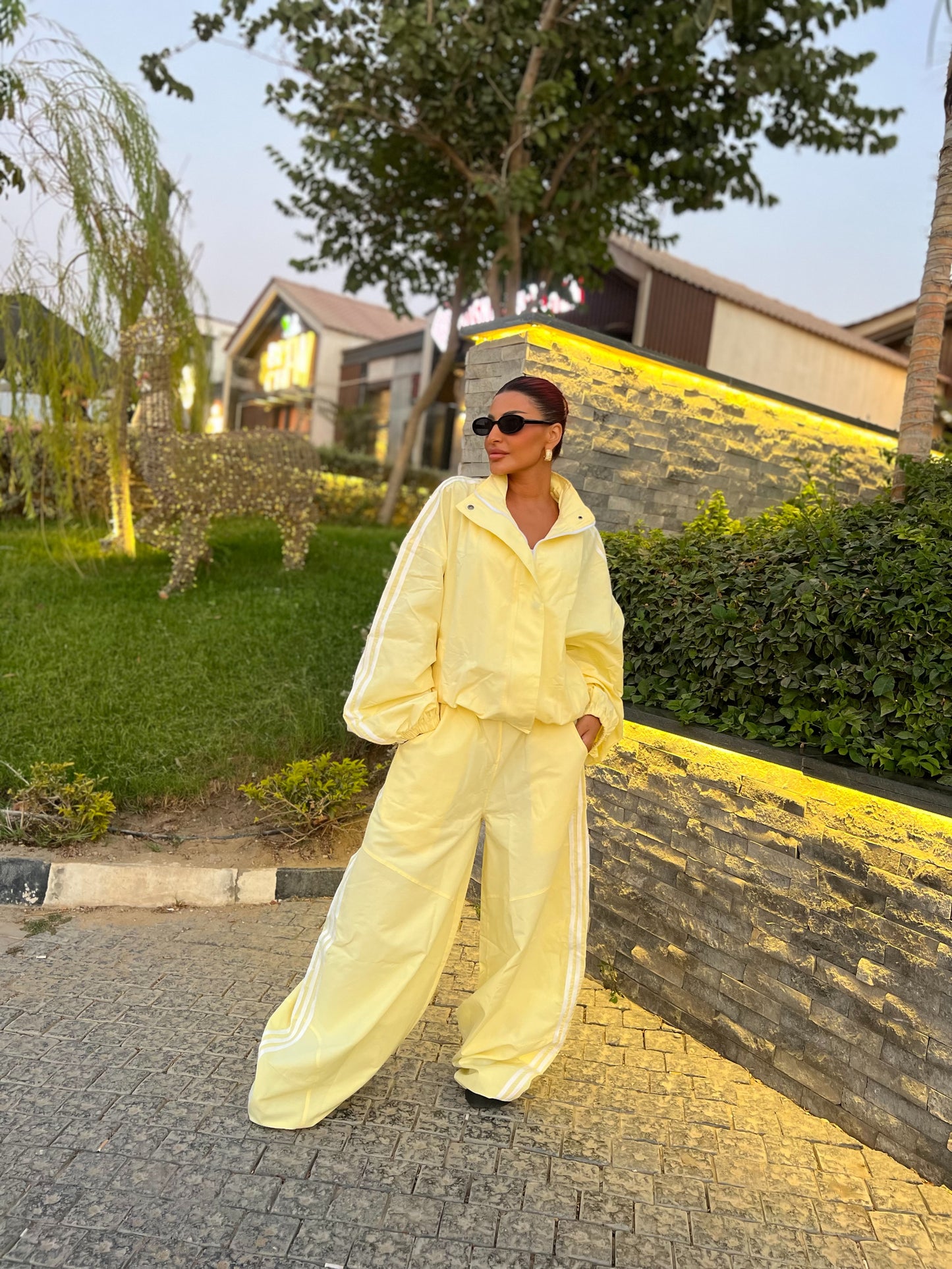 3-stripe Tracksuit set Yellow