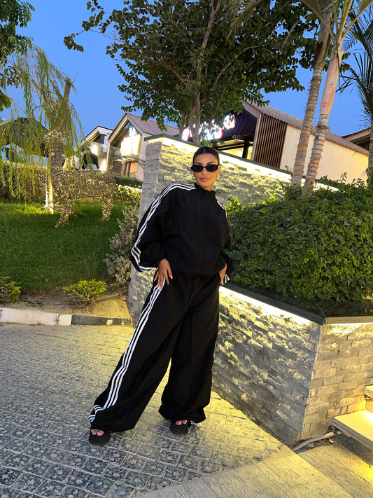3-stripe Tracksuit set Black