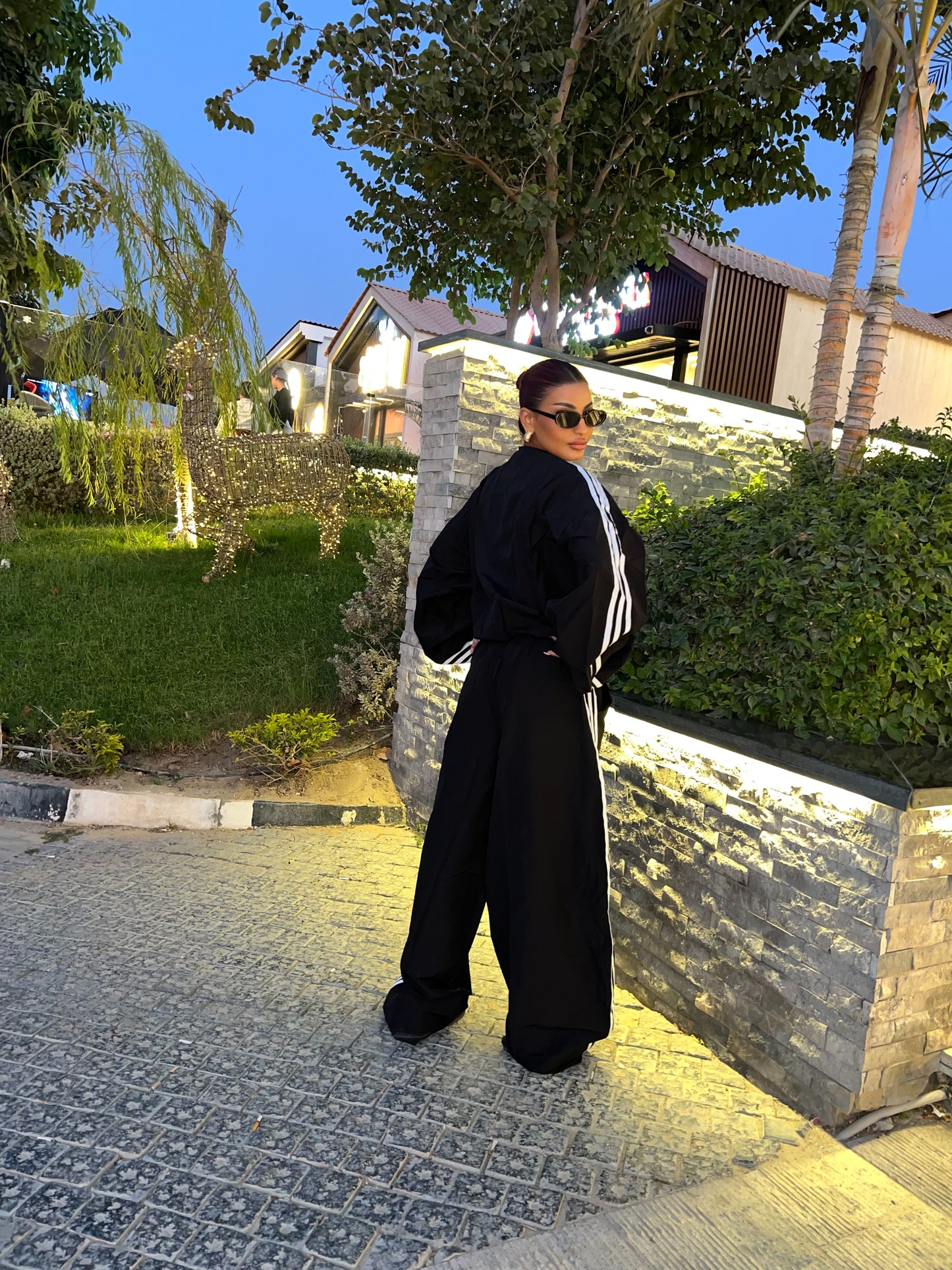 3-stripe Tracksuit set Black