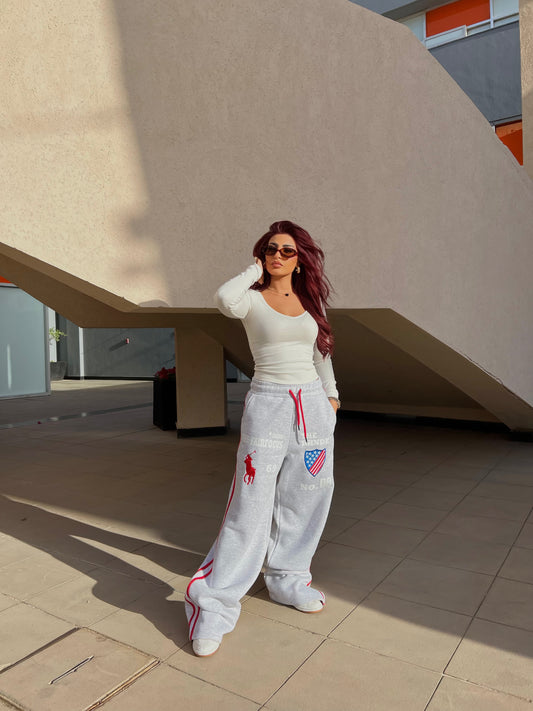 Polo Print Melton Pants