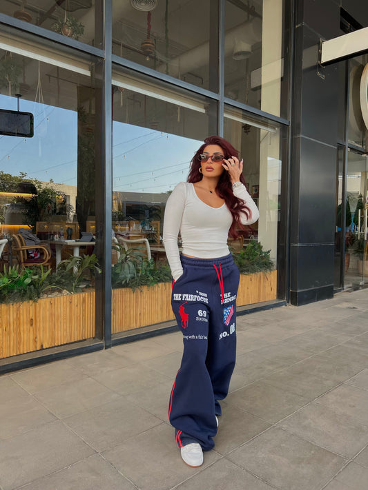 Polo Print Melton Pants