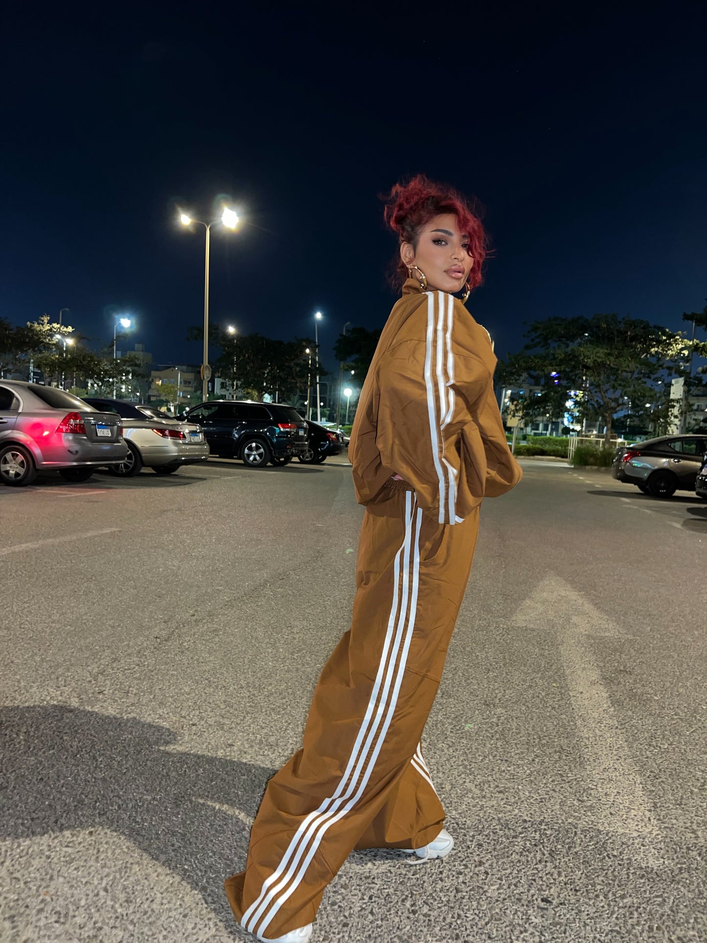 3-stripe Tracksuit set Brown