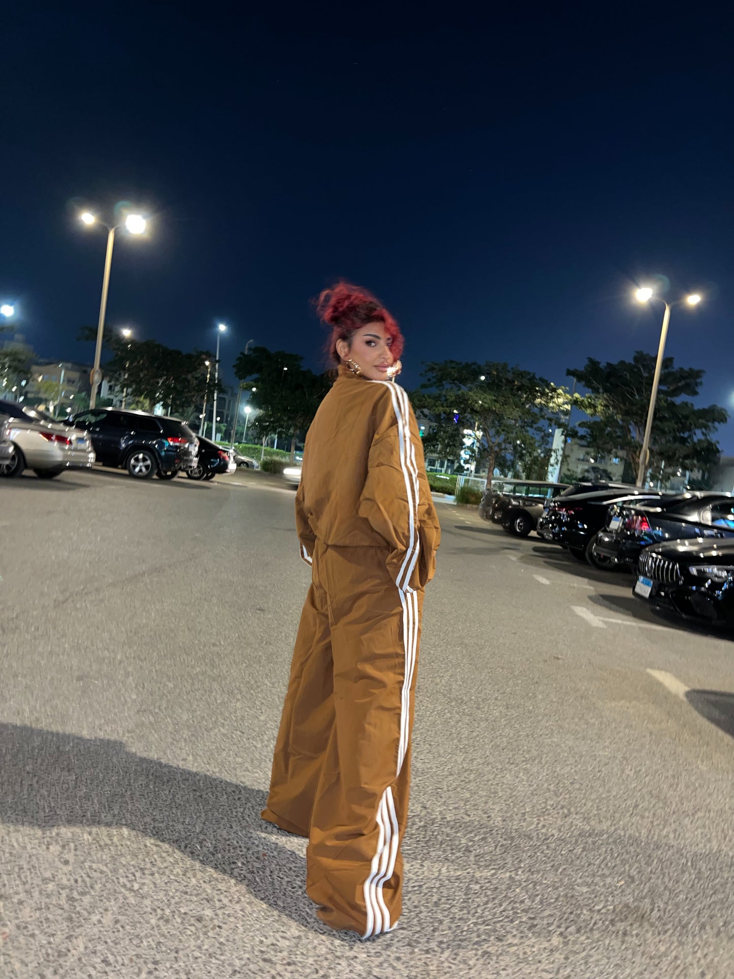 3-stripe Tracksuit set Brown
