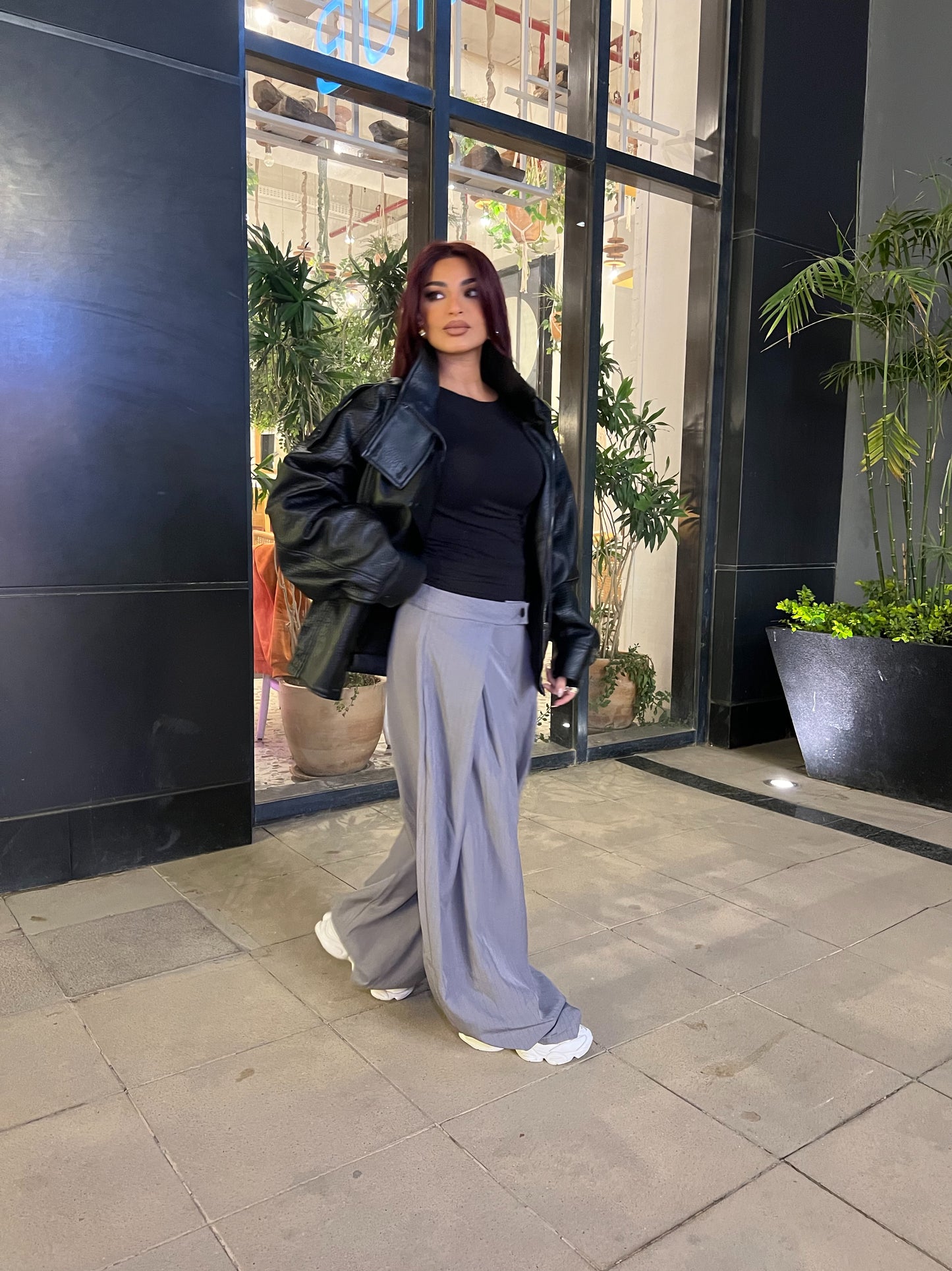 Double layer Striped Grey