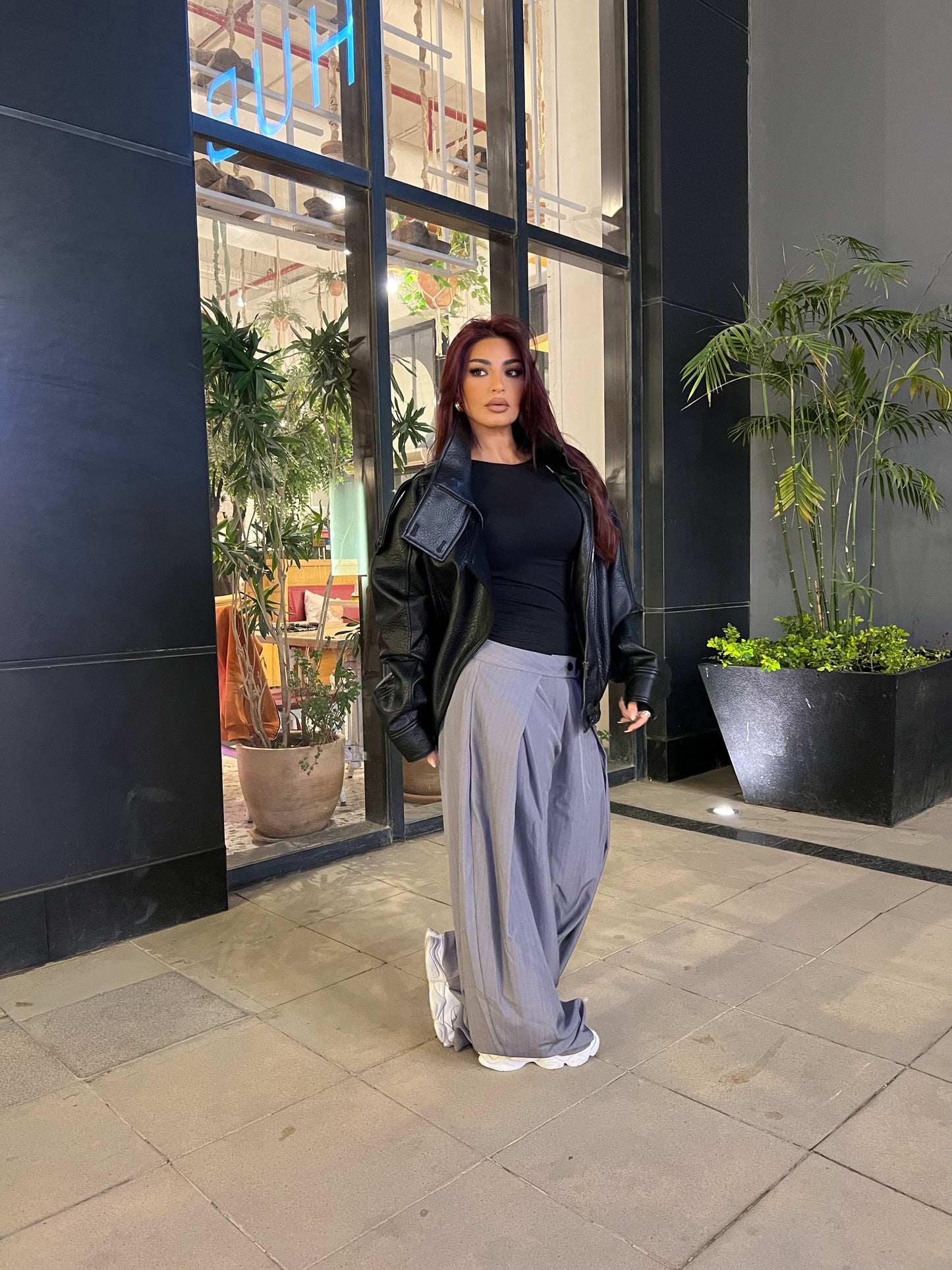 Double layer Striped Grey