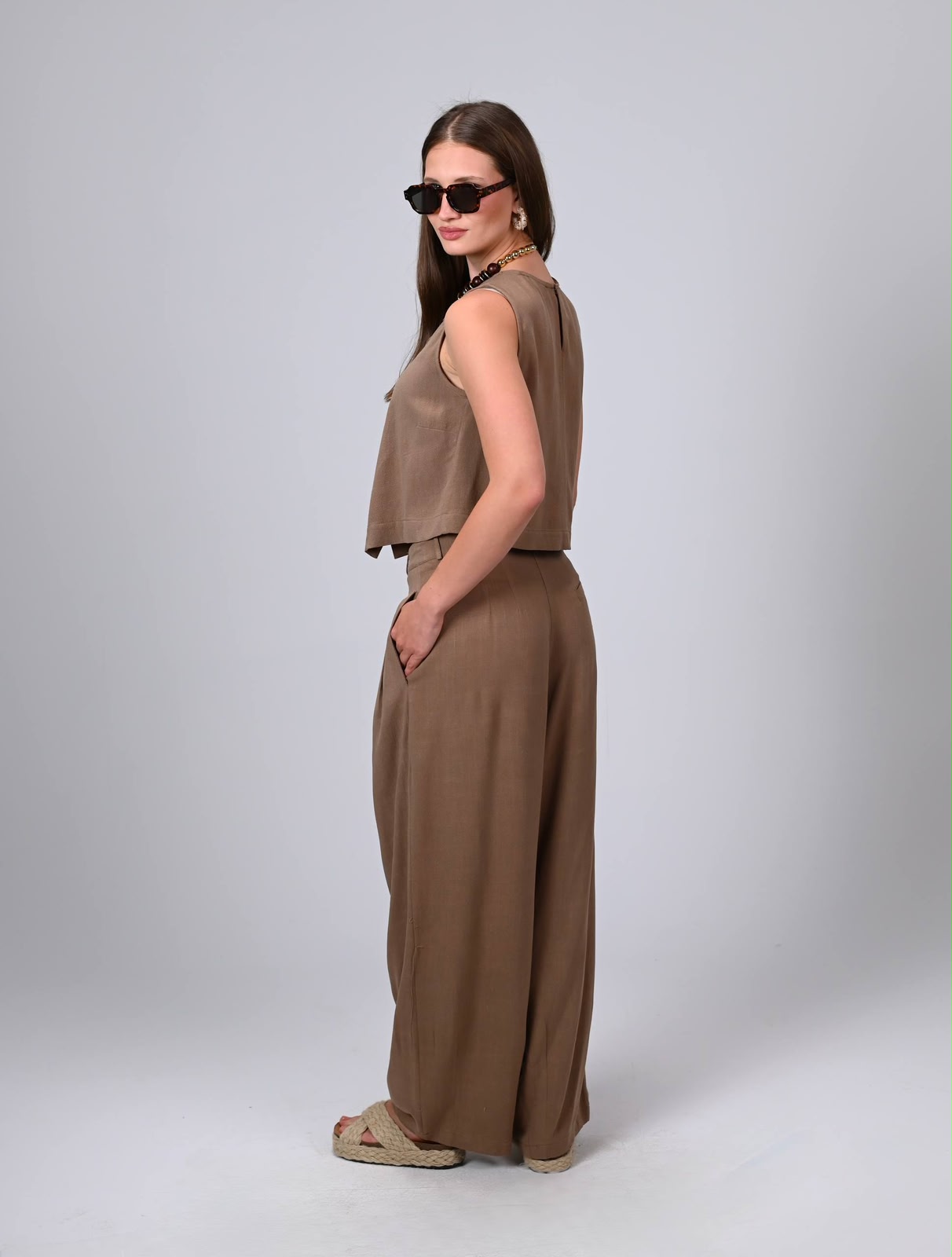 Terra Linen Pants Mocha brown