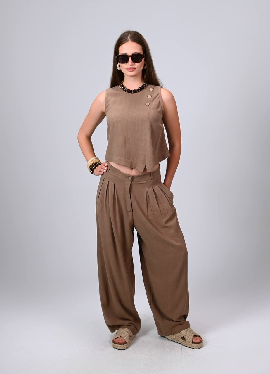 Terra Linen Pants Mocha brown