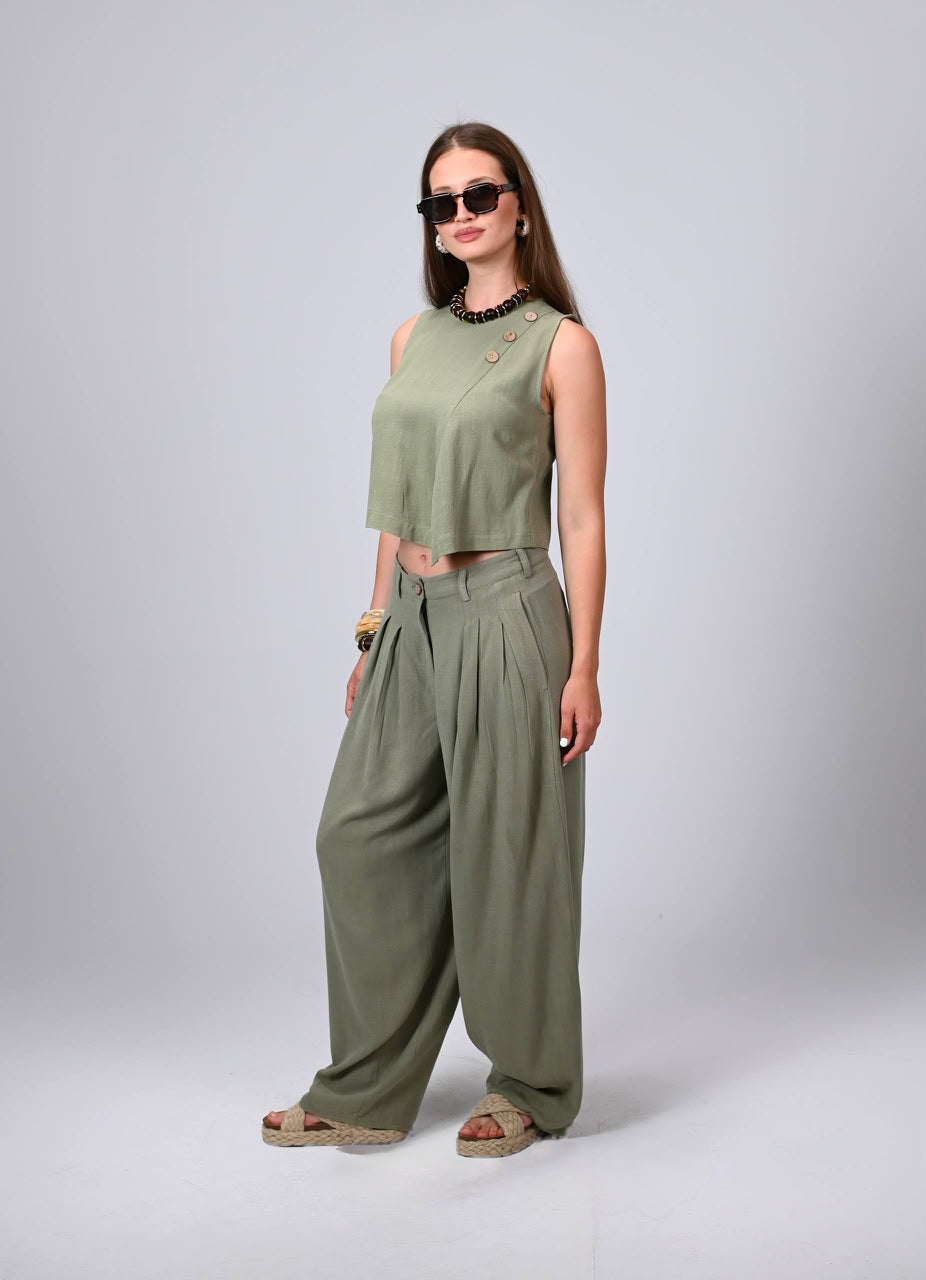 Terra Linen Pants Olive