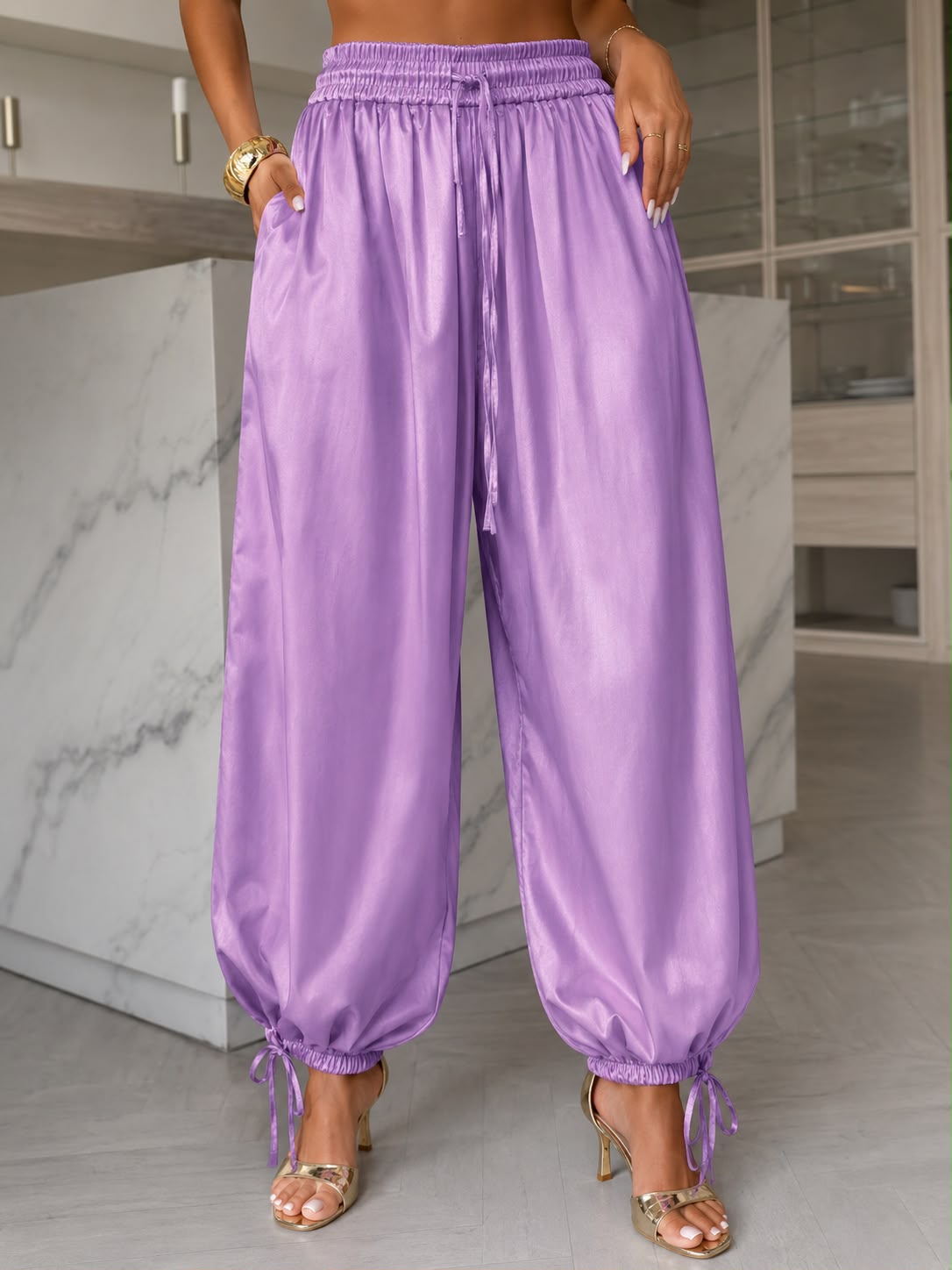 Satin Parachute Pants Burble